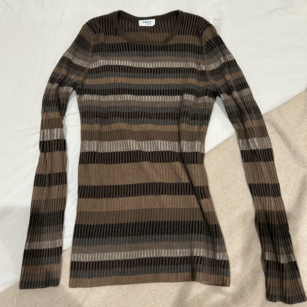 Akris Brown Neutral Crew Neck